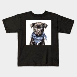 Pit Bull Puppy Art Kids T-Shirt